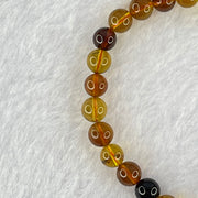 Natural Mixed Color Amber Beads Bracelet 3.66g 15cm 6.3mm 29 Beads - Huangs Jadeite and Jewelry Pte Ltd