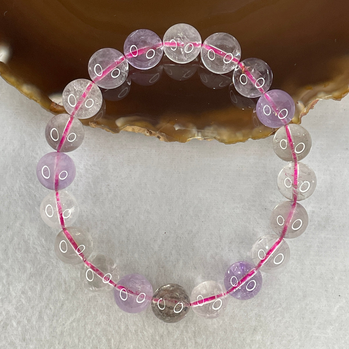 Certified Entry-Grade Natural Super 7 Crystal Beads Bracelet | Bold High-Mass Showcase Strand | Authentic Sacred Seven Multi-Mineral Inclusions Quartz Spiritual Catalyst & Auric Shield Bracelet (33.41g | 17.5cm Length | 10.9mm | 20 Beads)