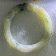 Type A Light Green with Moss Green Piao Hua Jadeite Dragon Bangle Internal Diameter 57.1mm 62.53g 11.5 by 12.4mm (Internal Line) - Huangs Jadeite and Jewelry Pte Ltd