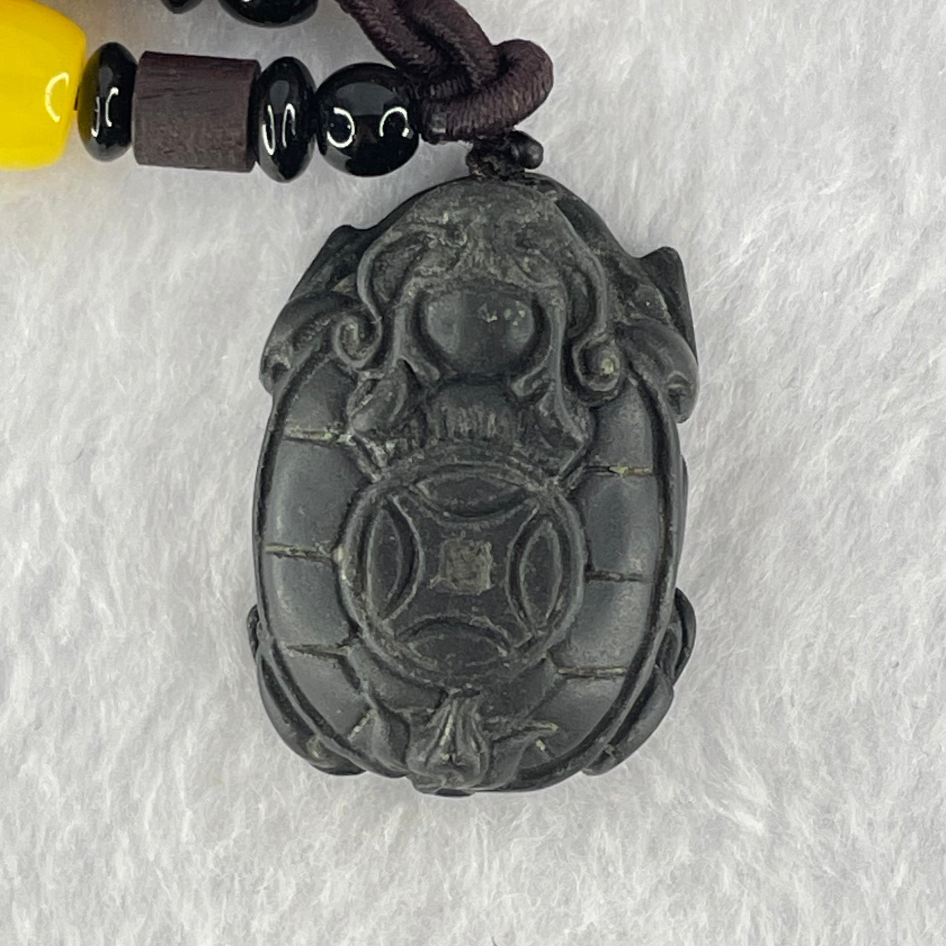 Rare Natural Tibetan Meteorite Tektite Dragon Turtle Pendent 26.63g 33.8 by 23.9 by 14.3mm - Huangs Jadeite and Jewelry Pte Ltd