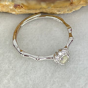 Type A Semi Icy Lavender Cabochon Jadeite in S925 Sliver Bamboo Ring (Adjustable Size) 1.05g 3.0 by 2.0mm - Huangs Jadeite and Jewelry Pte Ltd
