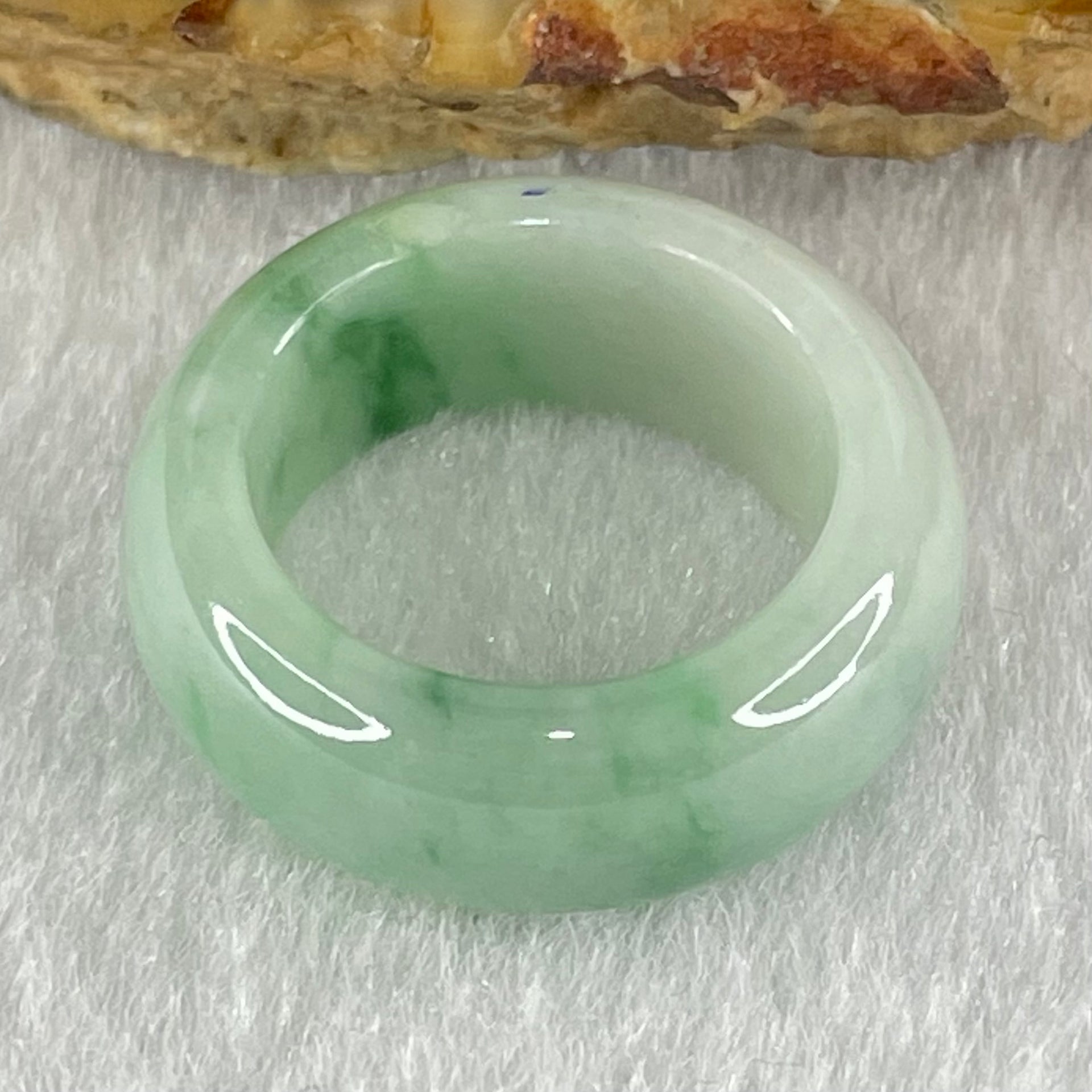 Type A Light Green Lavender with Green Patches Jadeite Ring 4.40g 7.7 by 3.7mm US4.3/HK 9 (Very Slight Internal Line) - Huangs Jadeite and Jewelry Pte Ltd
