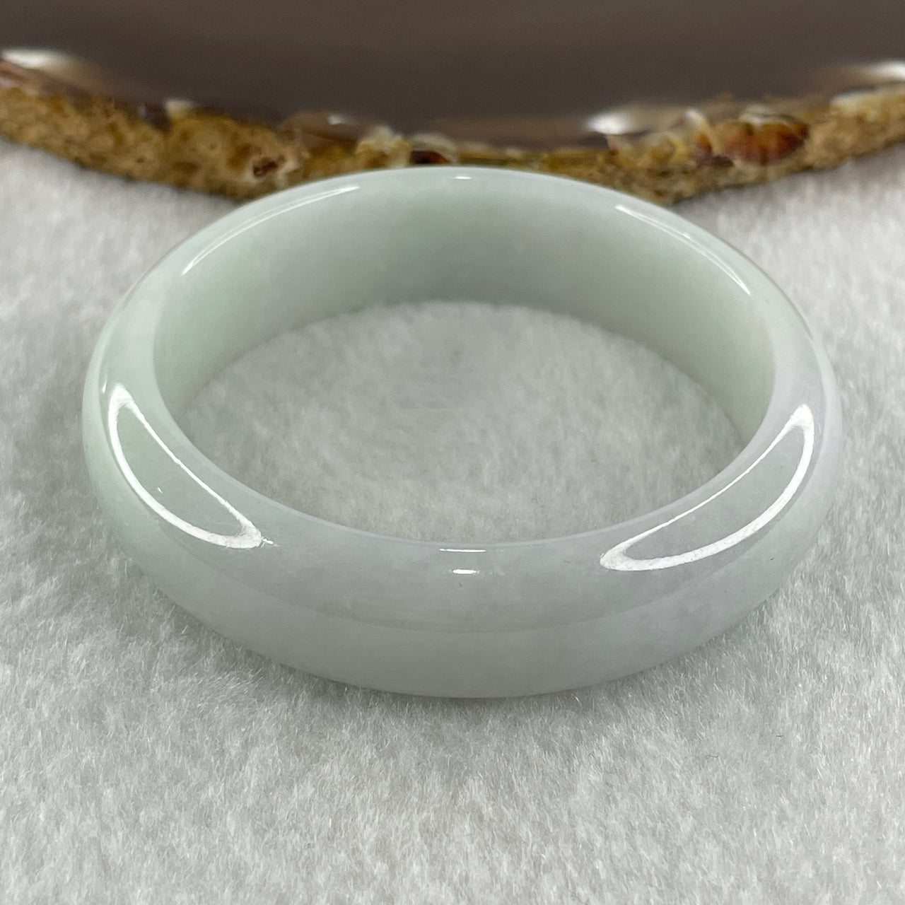 Type A Natural Green with Lavender Jadeite Bangle 41.07g Inner Diameter 50.0mm 13.9 by 6.5mm (Close to Perfect) - Huangs Jadeite and Jewelry Pte Ltd
