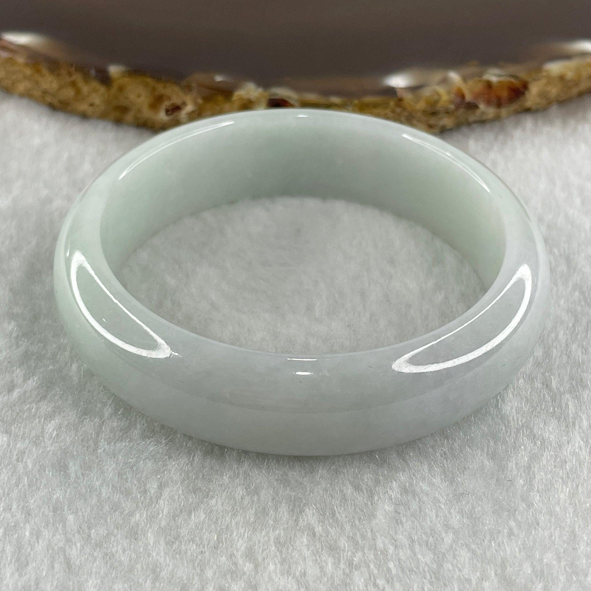 Type A Natural Green with Lavender Jadeite Bangle 41.07g Inner Diameter 50.0mm 13.9 by 6.5mm (Close to Perfect) - Huangs Jadeite and Jewelry Pte Ltd