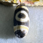 Natural Powerful Tibetan Old Oily Agate 2 Eyes Dzi Bead Heavenly Master (Tian Zhu) 二眼天诛 5.74g 27.3 by 11.6mm - Huangs Jadeite and Jewelry Pte Ltd