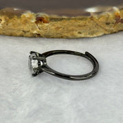 Cubic Zirconia in 925 Sliver Black Colour Ring (Adjustable Size) 1.31g 7.2 by 7.2 by 5.3mm - Huangs Jadeite and Jewelry Pte Ltd