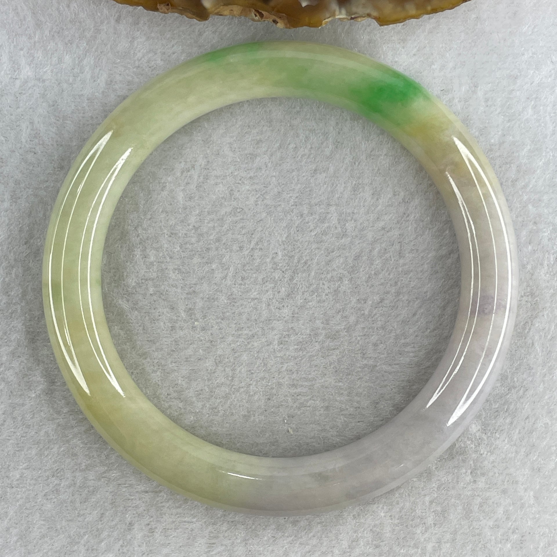 Natural Type A Light Green with Apple Green and Lavender Piao Hua Jadeite Bangle 57.80g Inner Diameter 62.0mm 9.9 by 11.1mm (Close to Perfect) - Huangs Jadeite and Jewelry Pte Ltd