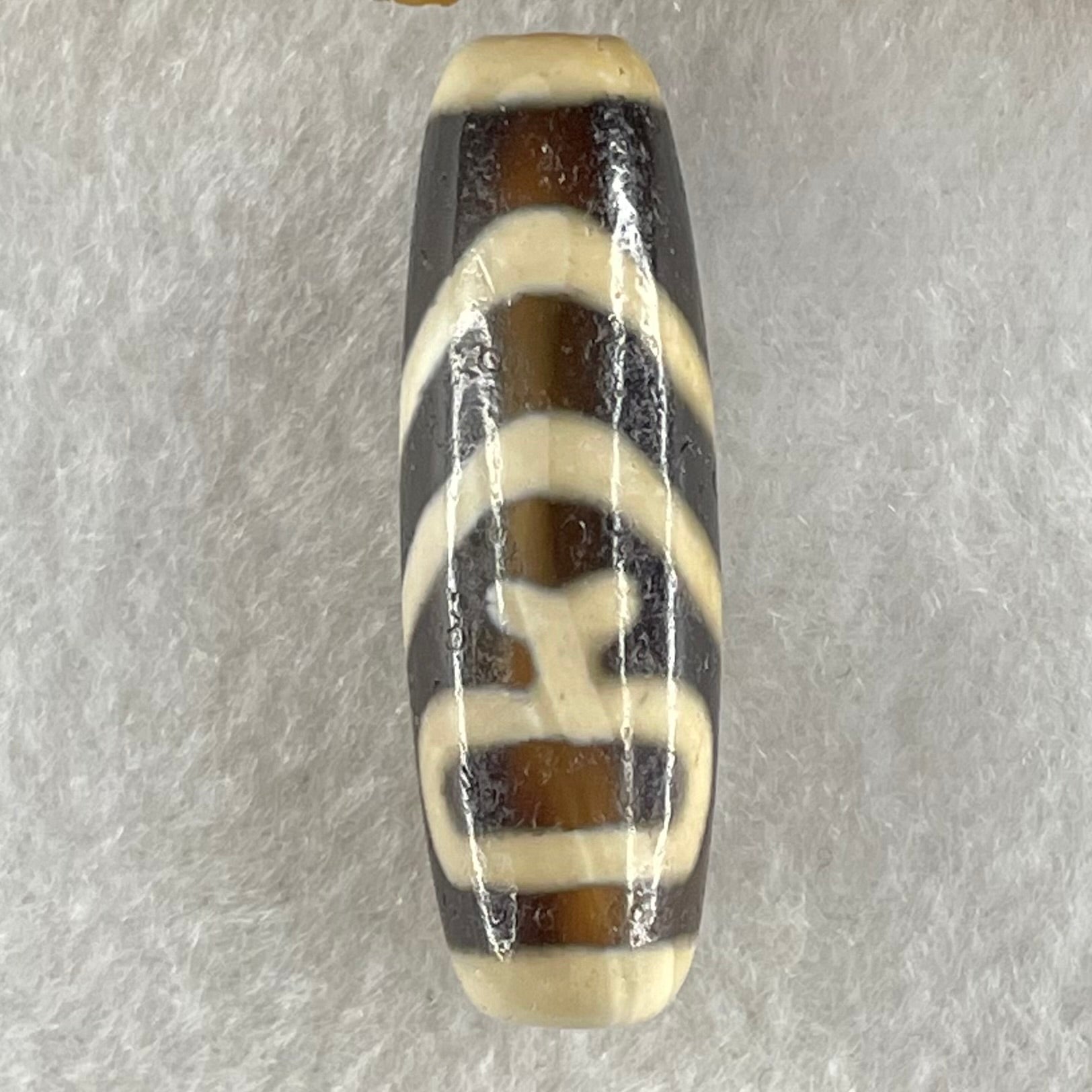 Natural Powerful Tibetan Old Oily Water Pattern One Eye Vajra With Nectar Vessel Treasure Bottle Agate Bead Heavenly Master (Tian Zhu) 天珠 8.83g 38.0 by 12.3mm - Huangs Jadeite and Jewelry Pte Ltd