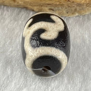 Natural Powerful Tibetan Old Oily Agate Green Tara Dzi Bead Heavenly Master (Tian Zhu) 绿度母天珠 2.13g 13.3 by 10.0mm - Huangs Jadeite and Jewelry Pte Ltd