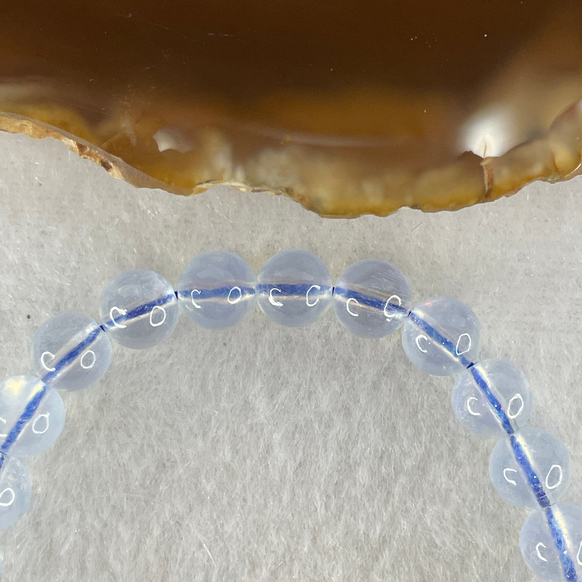 Certified Natural Average Grade Aquamarine Beads Bracelet | 15cm Petite Strand of 26 Beads 7.0mm (12.04g | Serene Calm, Fluid Communication & Water Element Energy Shield)