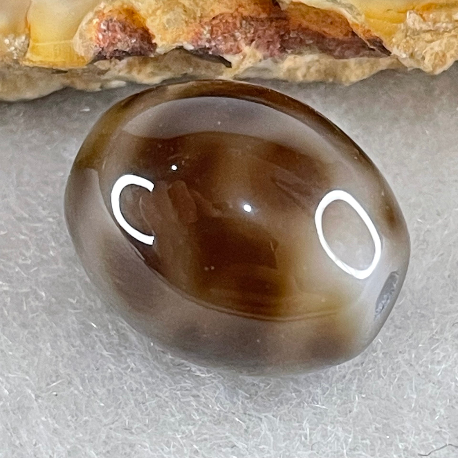Natural Powerful Tibetan Old Oily Agate 4 Nectar Vessel Dzi Bead Heavenly Master (Tian Zhu) 花蜜容器天珠 2.83g 14.0 by 12.0mm - Huangs Jadeite and Jewelry Pte Ltd