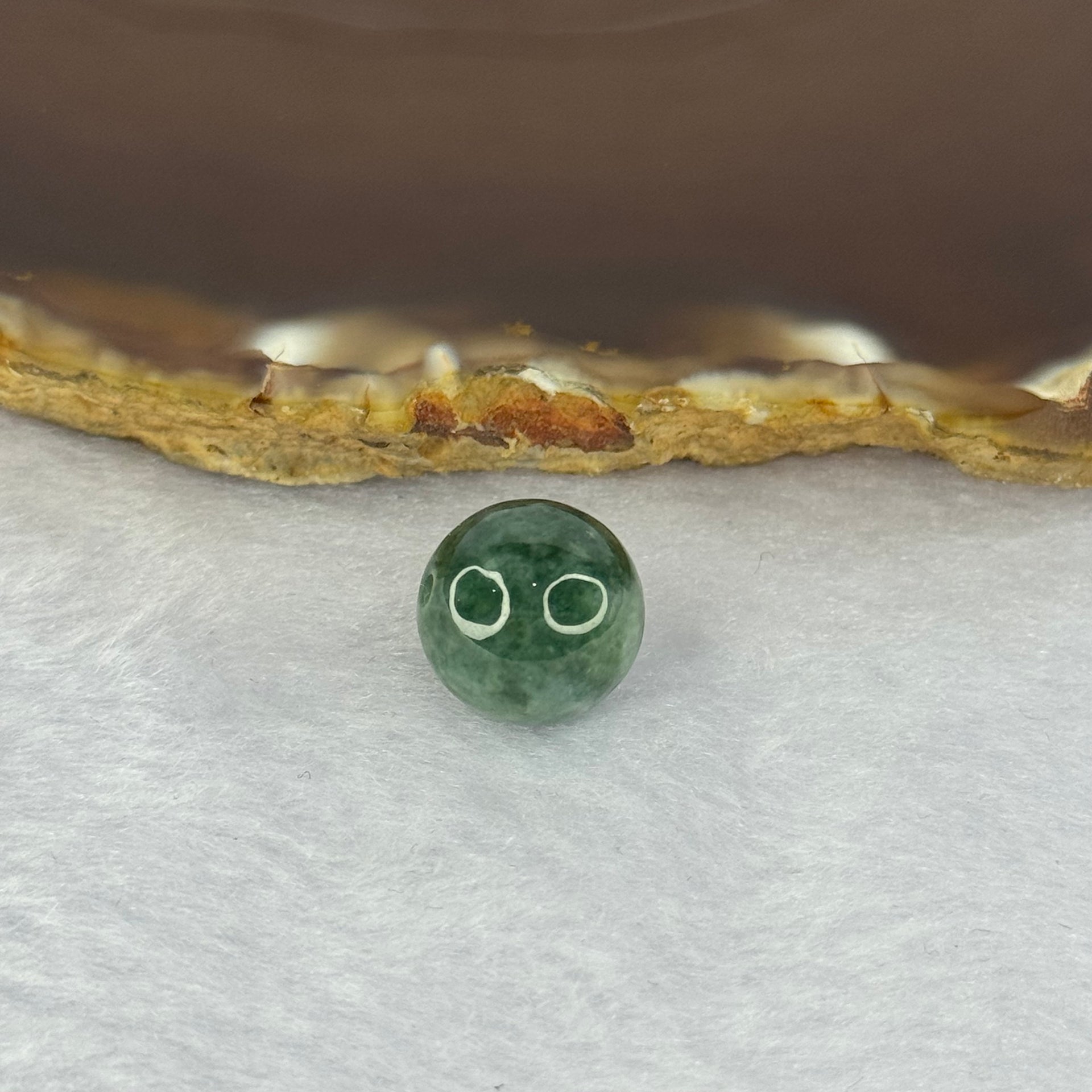 Type A Deep Green Jadeite Bead for Bracelet/Necklace/Earrings/Rings 3.62g 12.8mm - Huangs Jadeite and Jewelry Pte Ltd