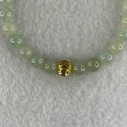 Natural Type A Semi Icy Light Green Jadeite Beads Bracelet | (16.95g | 16.5cm | 7.0mm x 27 Beads | Heart Chakra Radiance, "Ping An" Smooth Luck & Feng Shui Prosperity Catalyst) - Huangs Jadeite and Jewelry Pte Ltd