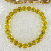 Natural Purple Honey Amber Beads Bracelet 天然紫蜜琥珀手链 4.95g 15cm 7.2mm 25 Beads - Huangs Jadeite and Jewelry Pte Ltd