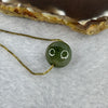 Type A Green Jadeite Bead with Gold Plated Chain Necklace 5.94g 13.0 mm - Huangs Jadeite and Jewelry Pte Ltd