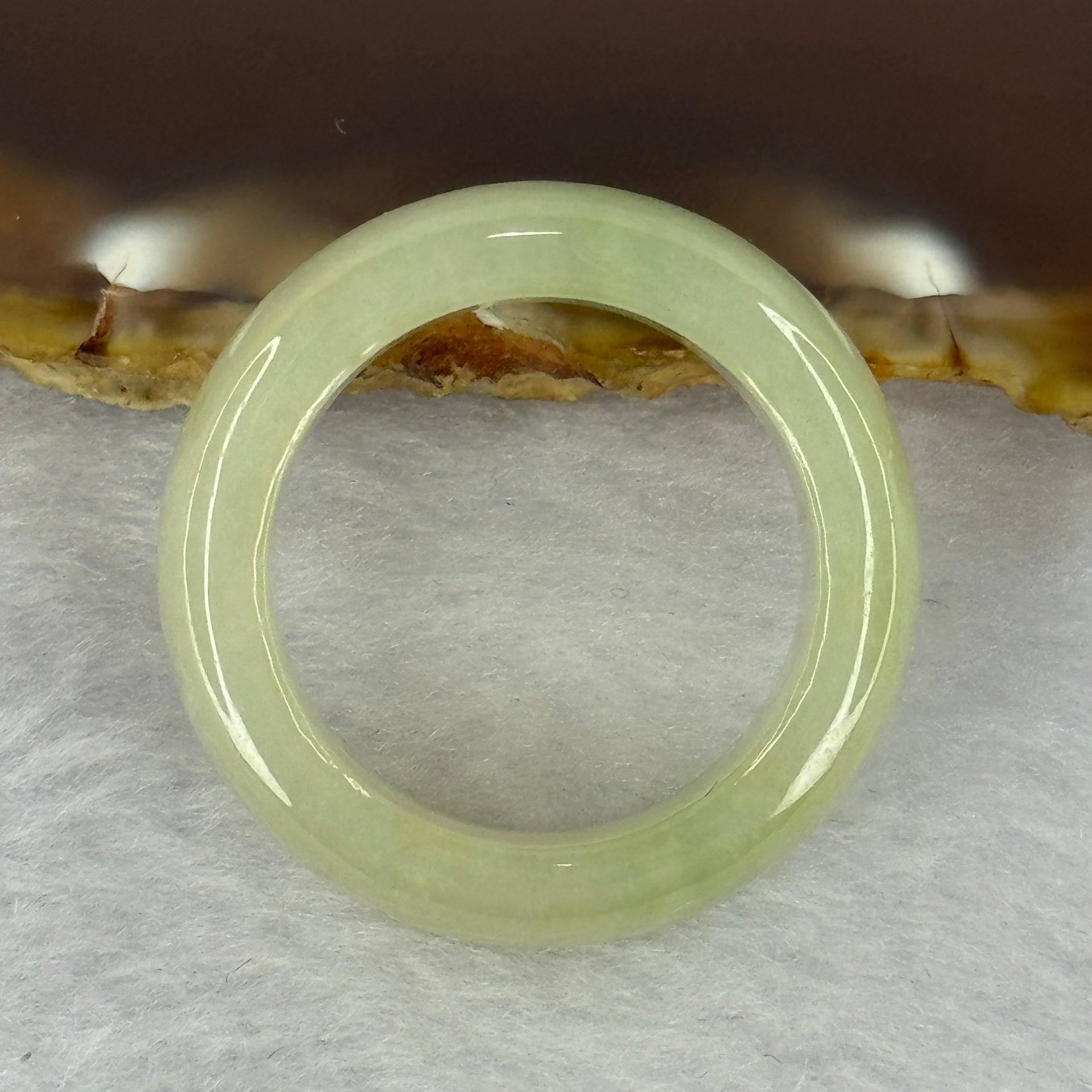 Type A Light Green Jadeite Ring 12.54g 12.1 by 4.1mm US12.5 HK28 - Huangs Jadeite and Jewelry Pte Ltd
