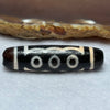 Natural Powerful Tibetan Old Oily Agate 5 Eyes Dzi Bead Heavenly Master (Tian Zhu) 五眼天诛 12.37g 48.1 by 12.5mm - Huangs Jadeite and Jewelry Pte Ltd