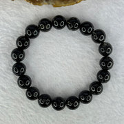 Natural Black Rutilated Quartz Beads Bracelet 天然黑发水晶手链 28.09g 16cm 10.4mm 19 Beads - Huangs Jadeite and Jewelry Pte Ltd