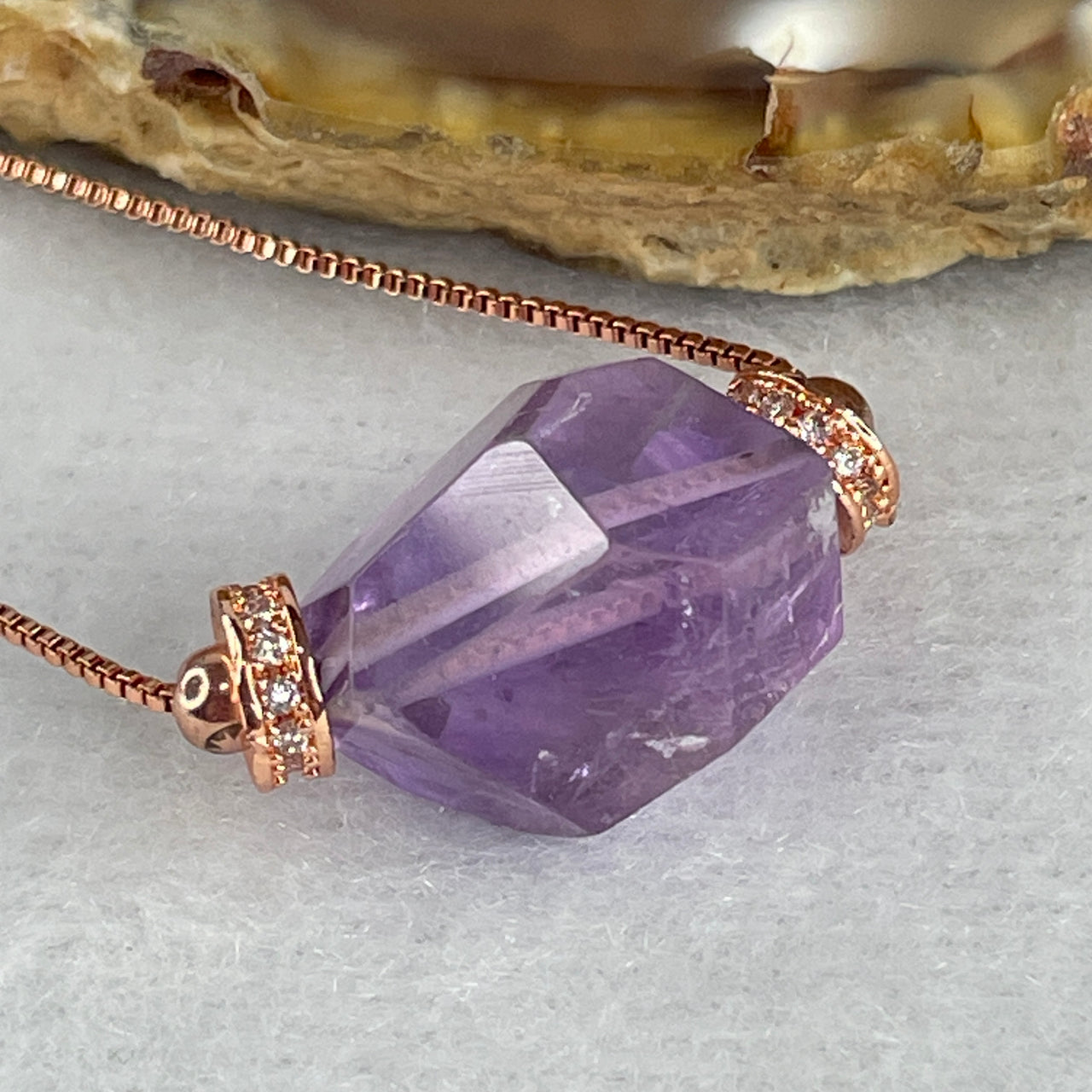 Natural Amethyst Necklace 5.60g 42cm 15.0 by 3.8 by 10.5mm - Huangs Jadeite and Jewelry Pte Ltd