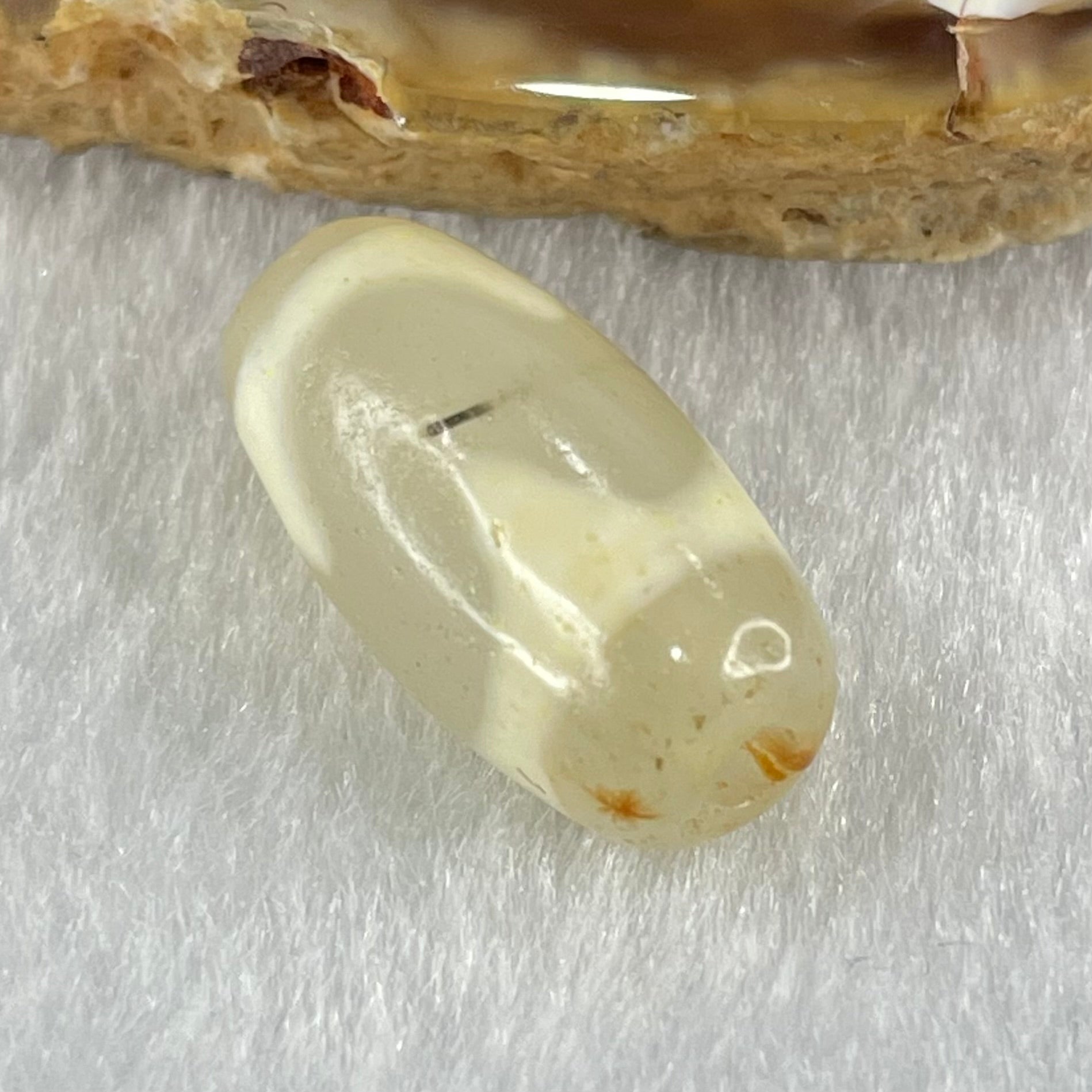 Natural Powerful Tibetan Old Oily Agate Tiger Tooth Daluo Dzi Bead Heavenly Master (Tian Zhu) 虎呀天诛 2.98g 20.1 by 10.3mm - Huangs Jadeite and Jewelry Pte Ltd