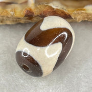 Natural Powerful Tibetan Old Oily Agate Tiger Tooth Daluo Dzi Bead Heavenly Master (Tian Zhu) 虎呀天诛 4.03g 17.0 by 12.4mm - Huangs Jadeite and Jewelry Pte Ltd