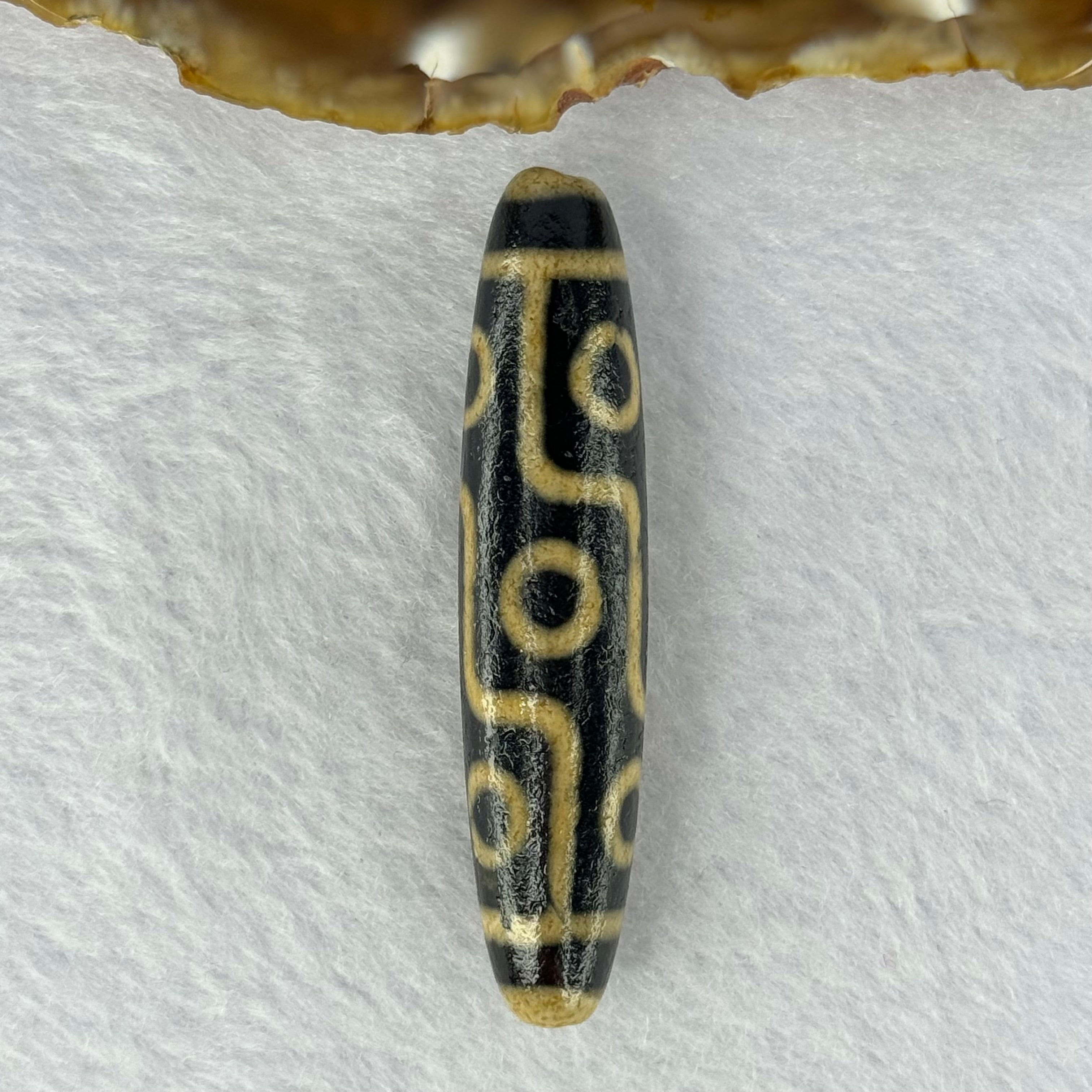 天然强力西藏老油性玛瑙九眼天珠天师（天珠）九眼天诛13.68 克57.4 x
