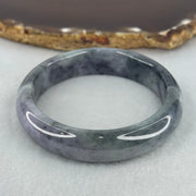Type A Wuji Grey Black with Lavender Jadeite Oval Bangle Internal Diameter 57.8mm 48.41g 12.7 by 7.7mm (Very Slight Fine Internal Lines) - Huangs Jadeite and Jewelry Pte Ltd