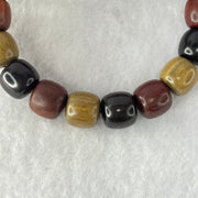 Natural Mixed Color Rose Wood Beads Bracelet 多宝珠小叶紫檀黑檀金丝楠手链 23.18g 18cm 12.2mm 16 Beads - Huangs Jadeite and Jewelry Pte Ltd