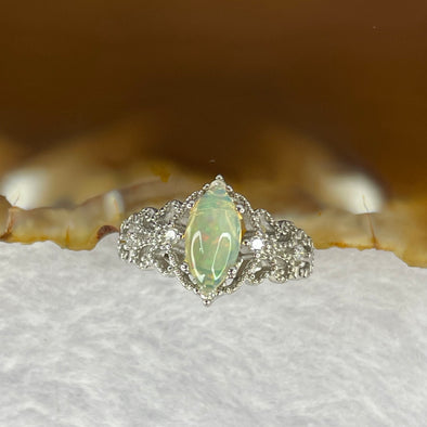Natural Opal In 925 Sliver Ring 2.65g 9.2 by 5.0 by 3.5 mm Adjustable Size - Huangs Jadeite and Jewelry Pte Ltd