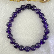 Good Grade Natural Amethyst Bracelet 20.18g 15.5cm 8.9mm 22 Beads - Huangs Jadeite and Jewelry Pte Ltd