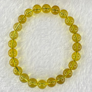 Natural Yellow Golden Amber Beads Bracelet 5.19g 15cm 7.4mm 24 Beads - Huangs Jadeite and Jewelry Pte Ltd