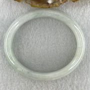 Natural Type A Faint Green Faint Lavender Jadeite Oval Bangle 42.10g Inner Diameter 55.2mm 12.8 by 7.4mm (Very Very Slight Internal Lines) - Huangs Jadeite and Jewelry Pte Ltd