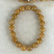 Average Grade Natural Golden Rutilated Quartz Beads Bracelet 26.77g 15.5cm 10.4mm 19 Beads - Huangs Jadeite and Jewelry Pte Ltd