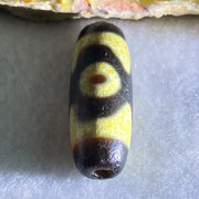 Natural Powerful Tibetan Old Oily Agate 3 Eyes Dzi Bead Heavenly Master (Tian Zhu) 三眼天诛 5.07g 28.8 by 10.8mm - Huangs Jadeite and Jewelry Pte Ltd