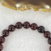 Natural Dark Blood Red Amber Beads Bracelet 天然血珀手链 7.48g 16cm 8.6mm 22 Beads - Huangs Jadeite and Jewelry Pte Ltd