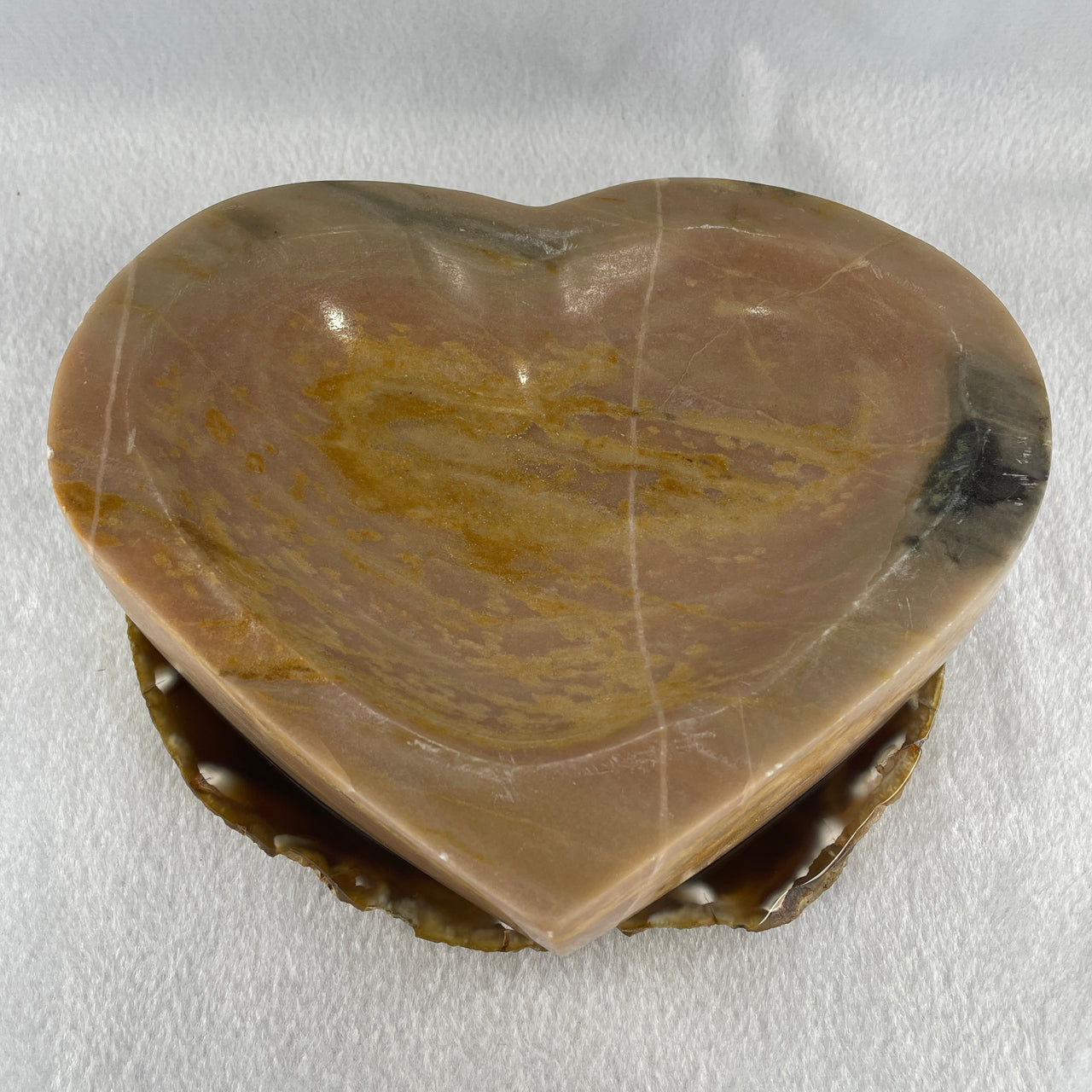 Natural Polychrome Jasper Heart Shape Plate 1,401.5g 170.0 by 140.0 by 38.8mm - Huangs Jadeite and Jewelry Pte Ltd
