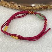 Type A Blueish Green Jadeite Ping An Kou Donut In String Bracelet 2.30g 14.6 by 3.4mm - Huangs Jadeite and Jewelry Pte Ltd