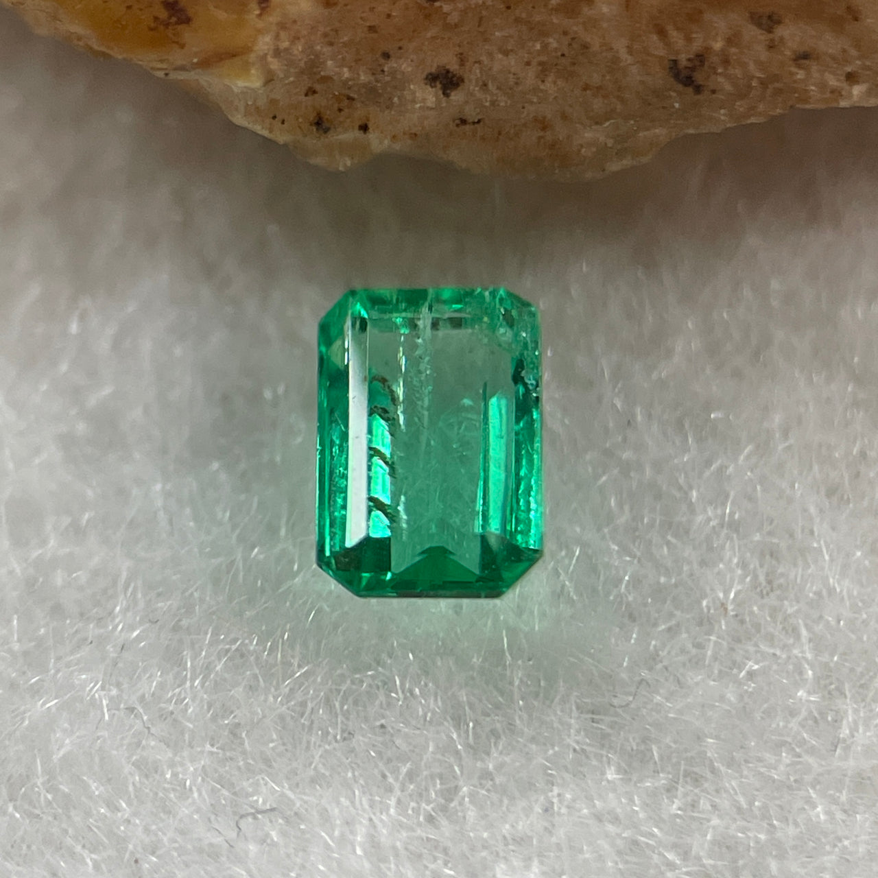 Natural Colombia Vivid Green Emerald (Beryl) Cut-Cornered Rectangle Step cut 0.49ct 5.8 by 3.8 by 2.6mm - Huangs Jadeite and Jewelry Pte Ltd