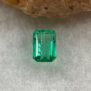 Natural Colombia Vivid Green Emerald (Beryl) Cut-Cornered Rectangle Step cut 0.49ct 5.8 by 3.8 by 2.6mm - Huangs Jadeite and Jewelry Pte Ltd