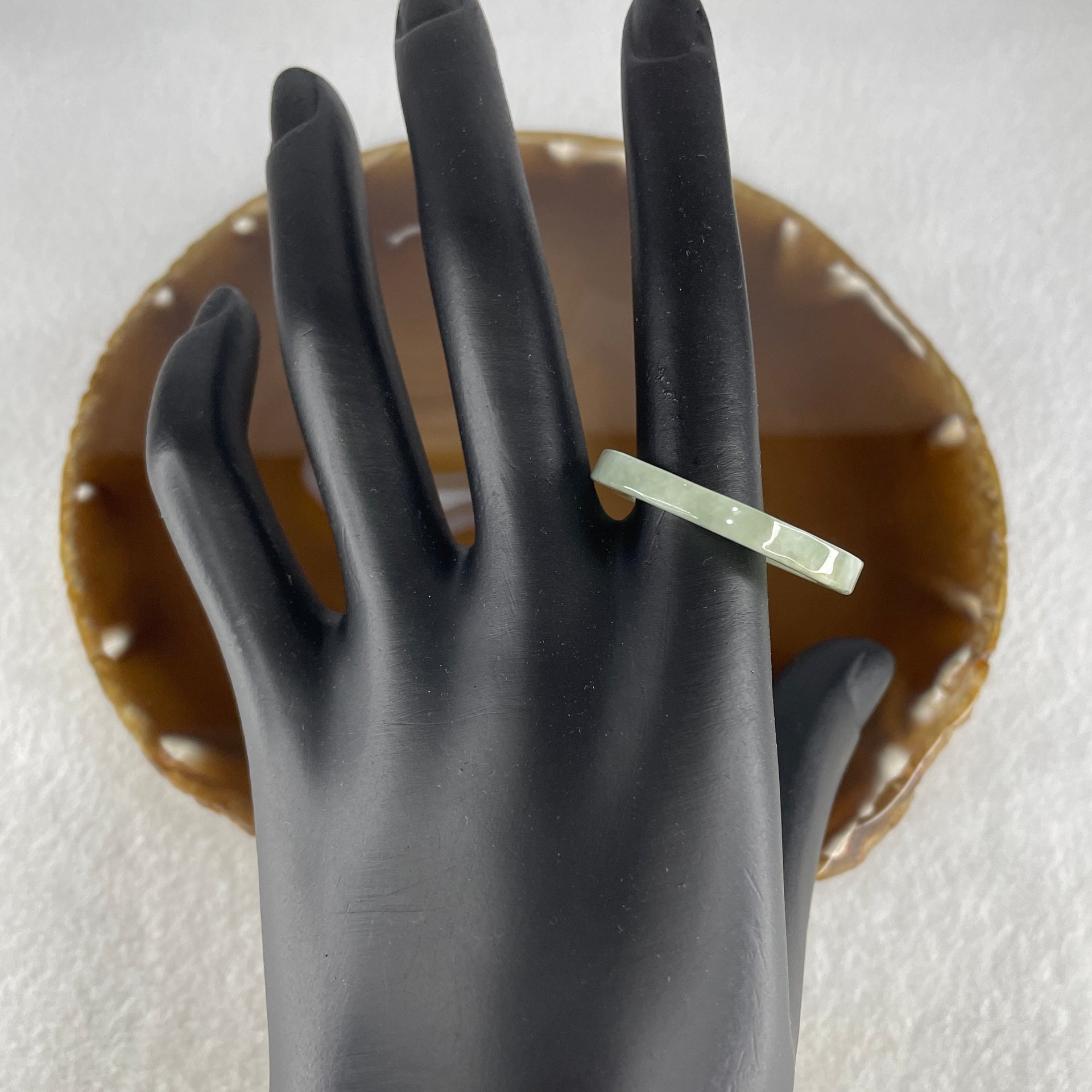 Natural Type A Green Jadeite Ring 5.02g 4.2 by 4.4mm US 15.4 HK 34.9 - Huangs Jadeite and Jewelry Pte Ltd