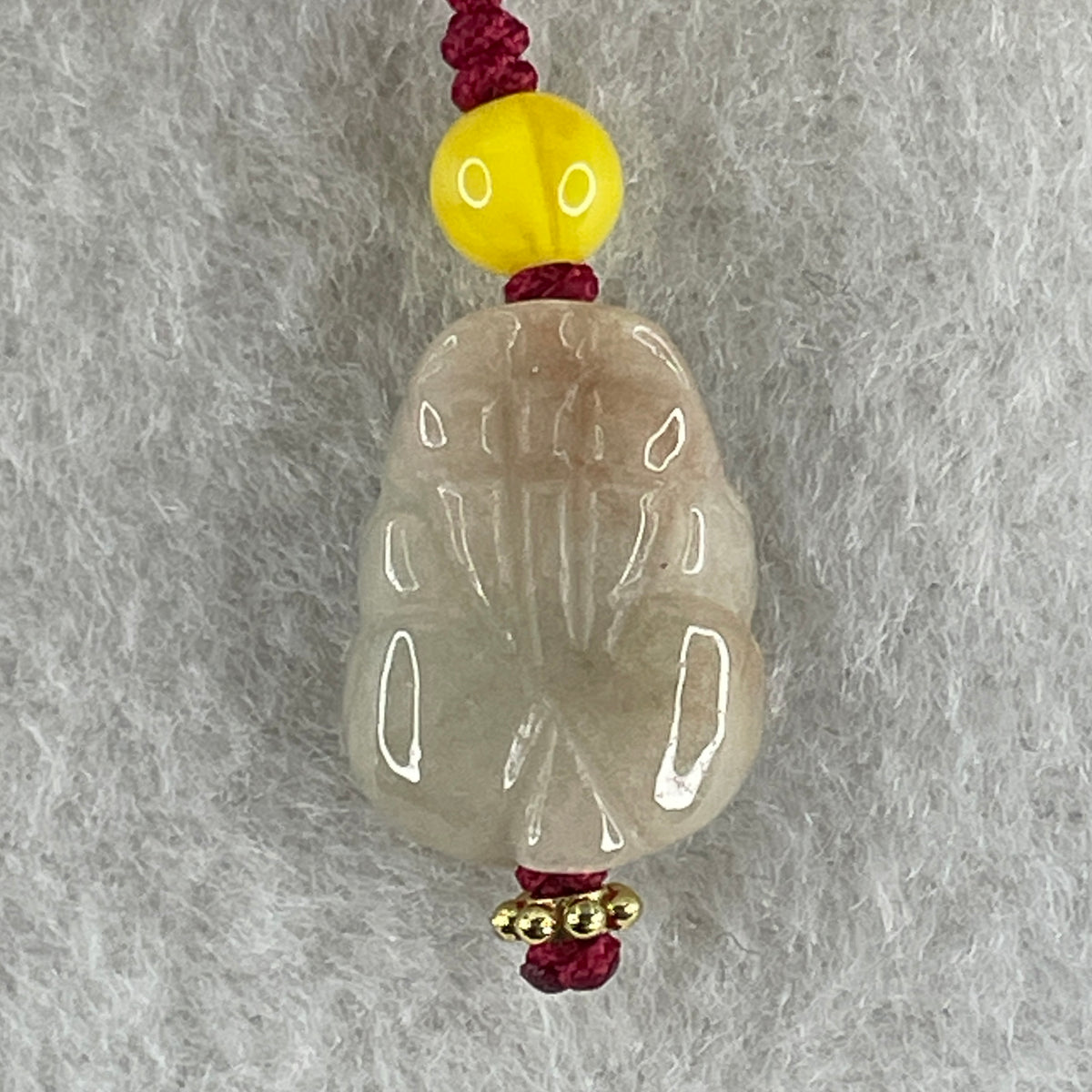 Natural Type A Light Brownish-Red Jadeite Pixiu Charm | Wealth-Attracting Mythical Beast & Protection Talisman (2.39g | 15.6 x 11.6 x 5.5mm) - Huangs Jadeite and Jewelry Pte Ltd