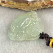 Type A Icy Faint Green Jadeite Milo Buddha Pendant 3.01g 22.4 by 27.1 by 6.0mm - Huangs Jadeite and Jewelry Pte Ltd