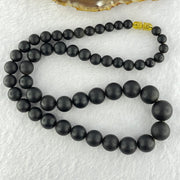 Natural Black Amber Beads Bracelet 天然大黑天翁琥珀项链 31.58g 30cm  7.1 - 14.9mm 51 Beads - Huangs Jadeite and Jewelry Pte Ltd
