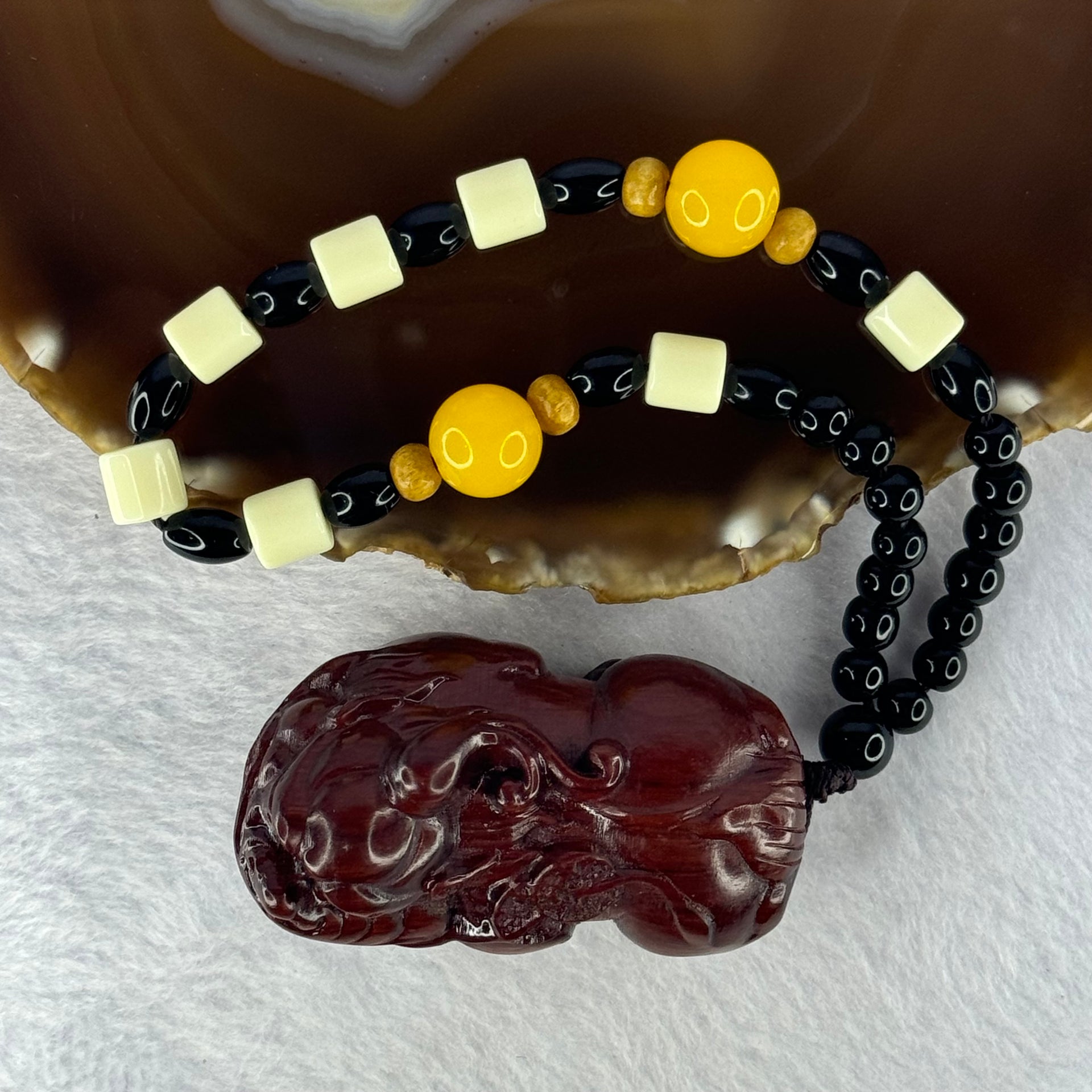 Natural African Rosewood Pixiu Handplay 天然非洲紫檀貔貅手把件 53.34g 60.7 by 35.3 by 36.6mm - Huangs Jadeite and Jewelry Pte Ltd