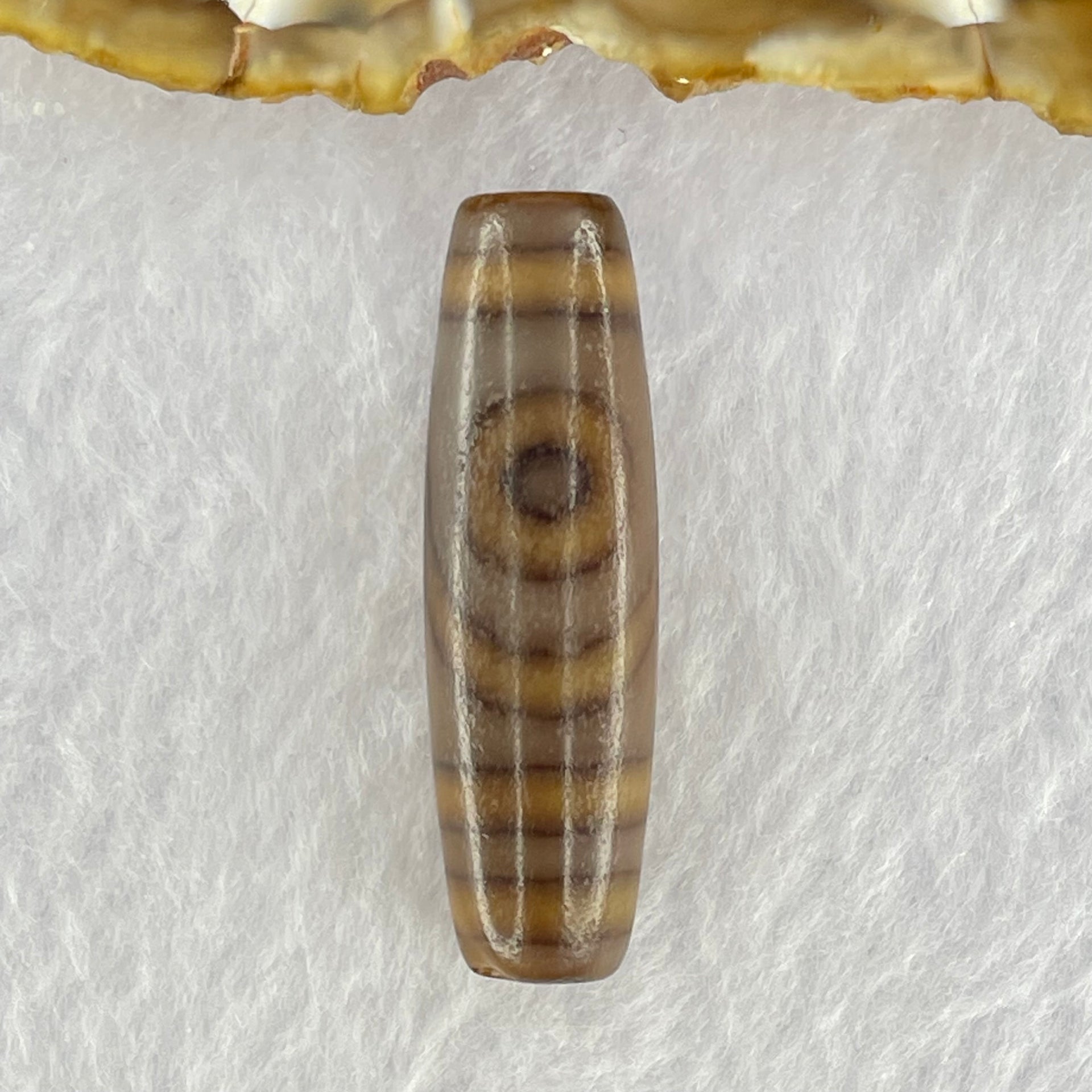 Natural Powerful Tibetan Old Oily Agate 2 Eyes Dzi Bead Heavenly Master (Tian Zhu) 二眼天诛 8.00g 38.9 by 11.6mm - Huangs Jadeite and Jewelry Pte Ltd