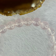 Natural Rose Quartz Beads Bracelet 天然玫瑰石英珠手链 25.93g 16.5cm 9.9mm 21 Beads - Huangs Jadeite and Jewelry Pte Ltd