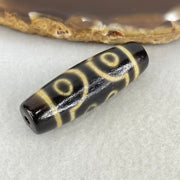 Natural Powerful Tibetan Old Oily Agate 7 Eyes Dzi Bead Heavenly Master (Tian Zhu) 七眼天诛 11.03g 39.4 by 13.3mm - Huangs Jadeite and Jewelry Pte Ltd