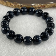 Natural Blue Tiger Eye Quartz Beads Bracelet 40.41g 17.5cm 12.0mm 17 Beads - Huangs Jadeite and Jewelry Pte Ltd