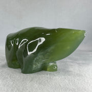 Natural Dark Green Serpentine Polar Bear Display 1991.7g 195.0 by 87.1 by 95.0mm - Huangs Jadeite and Jewelry Pte Ltd