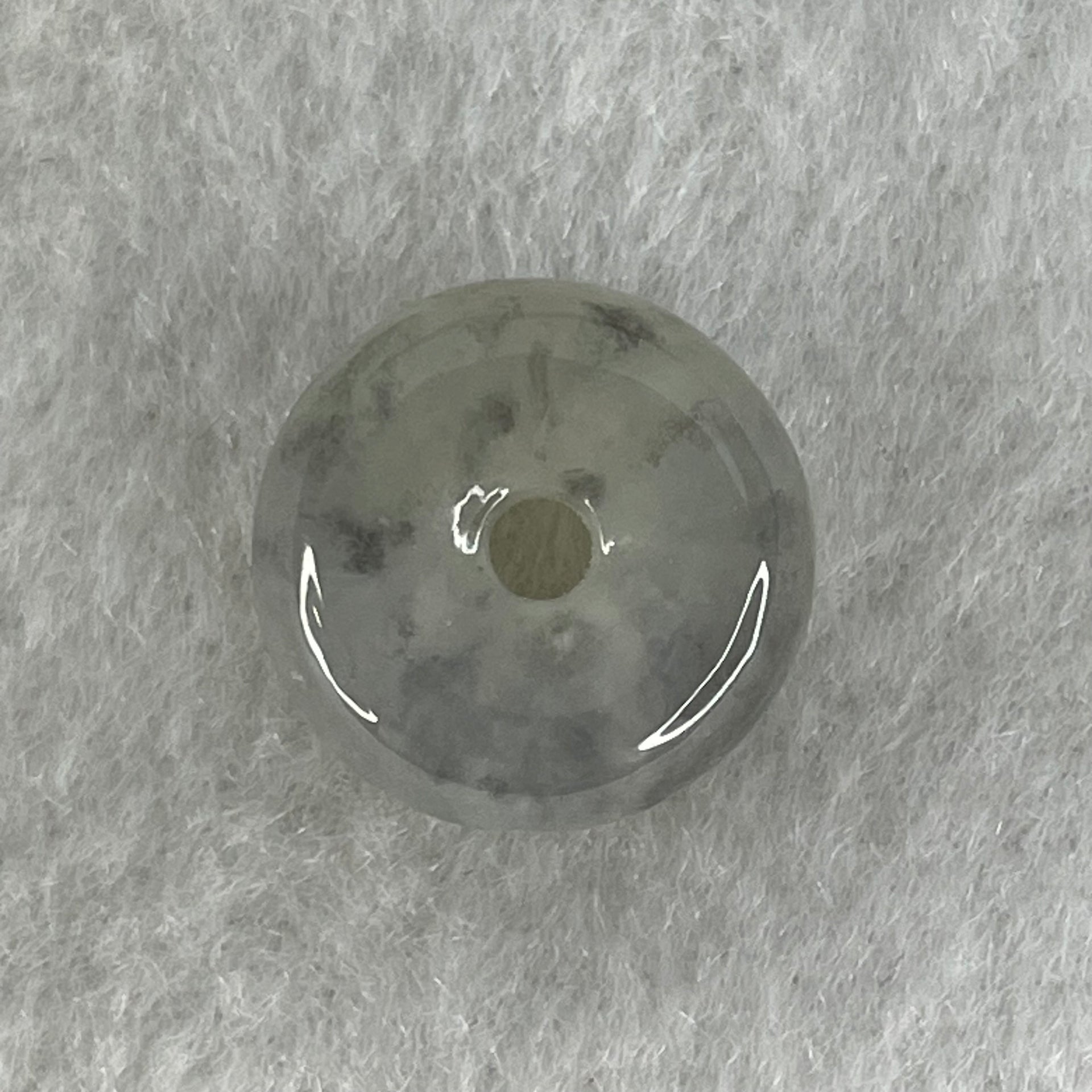 Type A Semi Icy Wuji Grey Jadeite Ping An Kou Charm/Pendant 2.86g 14.1 by 6.7mm - Huangs Jadeite and Jewelry Pte Ltd